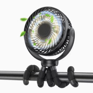 مروحة كهربائية 📣 محمولة قابلة لإعادة الشحن بقوة 4000 مللي أمبير خفيفة الوزن قابلة للدوران 360°