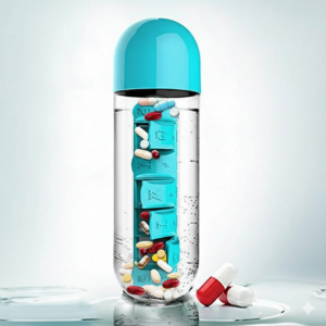 منظم حبوب مع عبوة تخزين – عملي للاستخدام اليومي